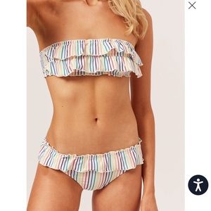 Solid and Striped Kaia Top Rainbow Pinstripe